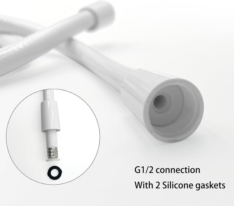 DSRTLP Replacement Shower Hose for RV Camper 6in Flexible & Kink-Free Heavy Duty PVC Lead-Free White - Image 2